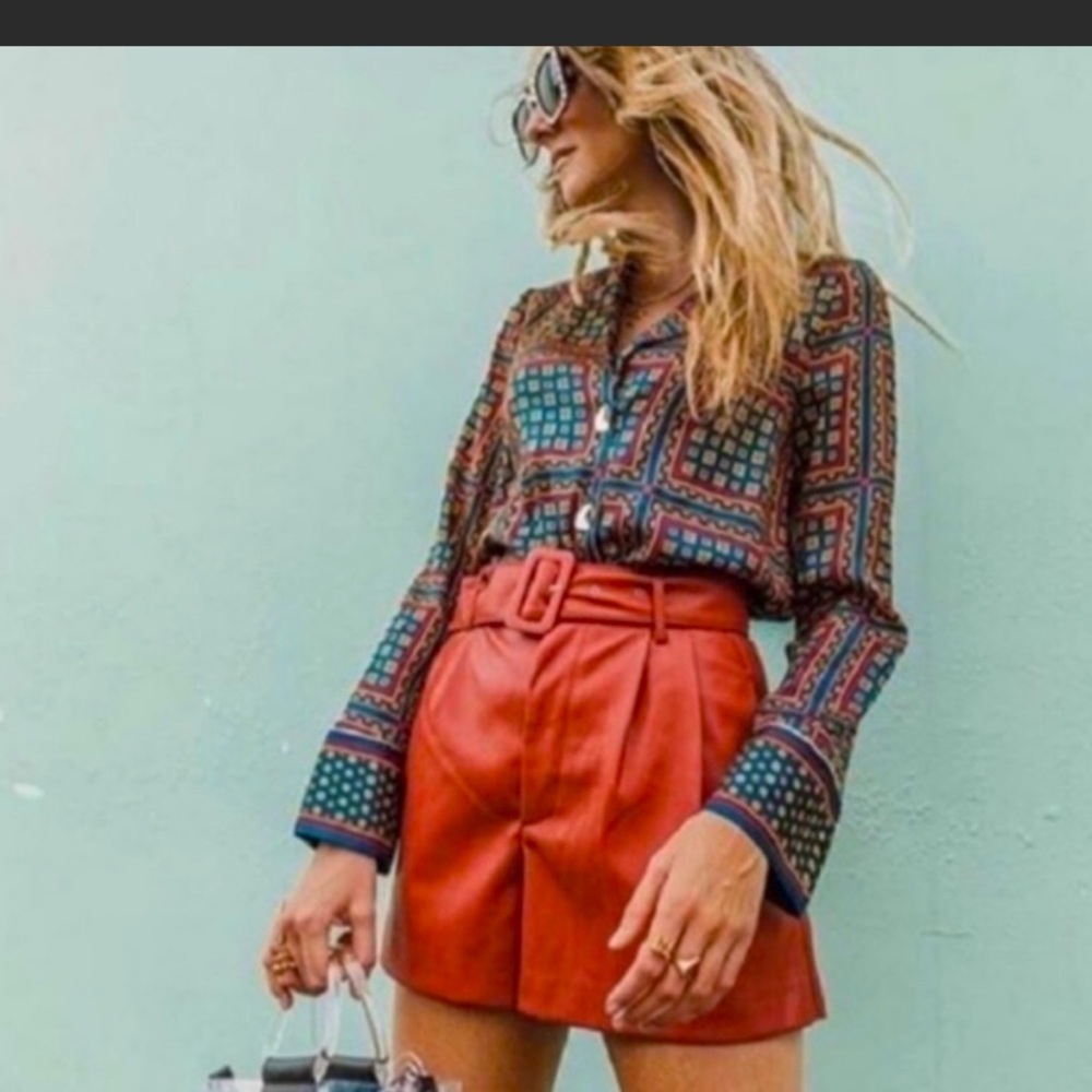 ZARA TRF Faux Leather Shorts
